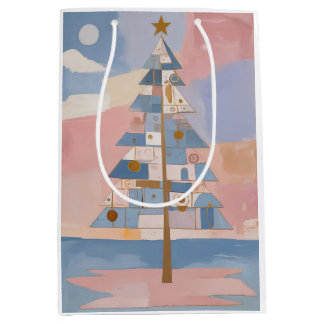 Abstract Christmas Geometry Mittlere Geschenktüte