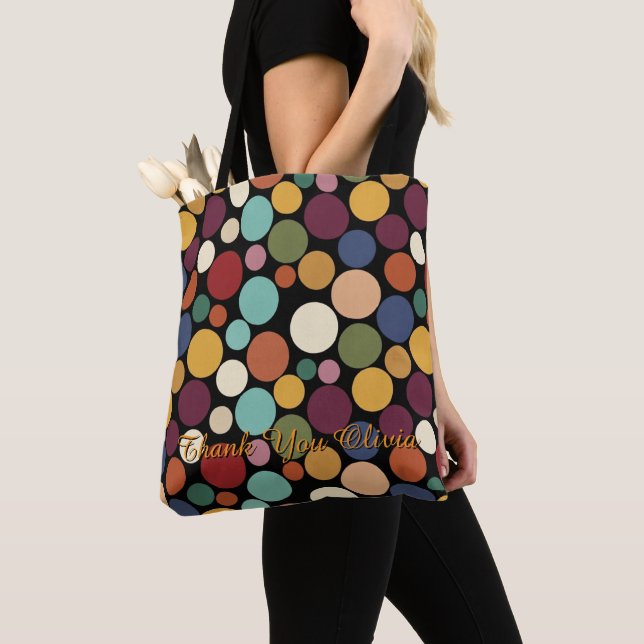 Abstract Circle Custom Message Gift Tote Bag (De près)