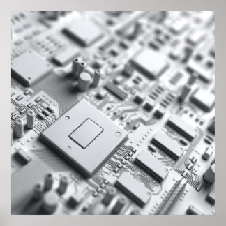 Abstract Circuit Board Poster