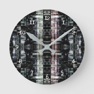 Abstract city at night runde wanduhr