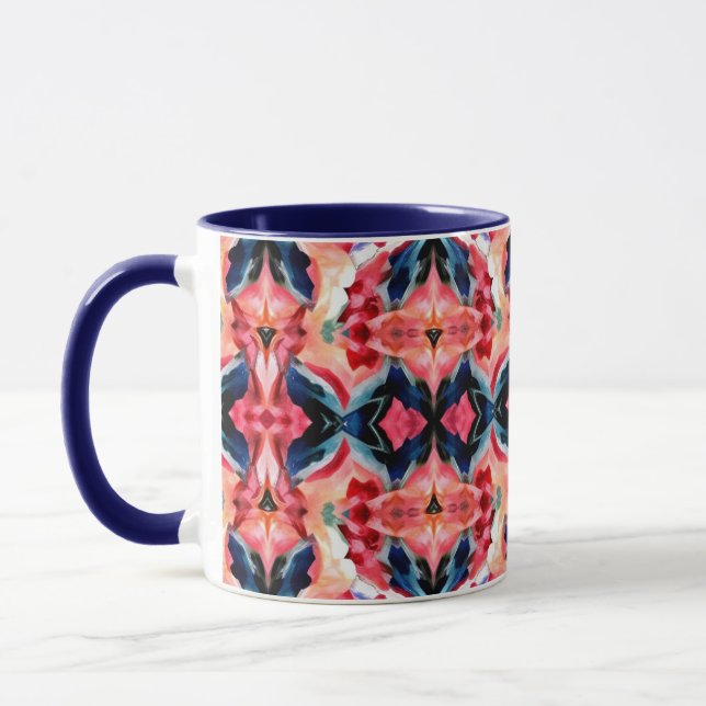 Abstract Coffee Mug -Blues and Pinks (Gauche)