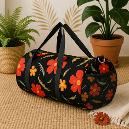 Abstract Colored Floral Modern Artistic Flower  Duffle Bag