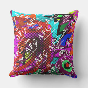 abstract & colorful pattern of name & initials kissen für draußen