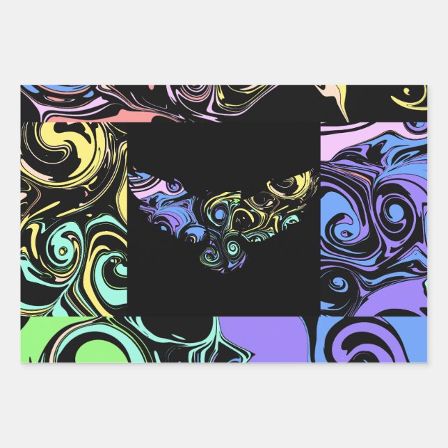 Abstract colorful swirls  geschenkpapier set (Vorderseite 3)