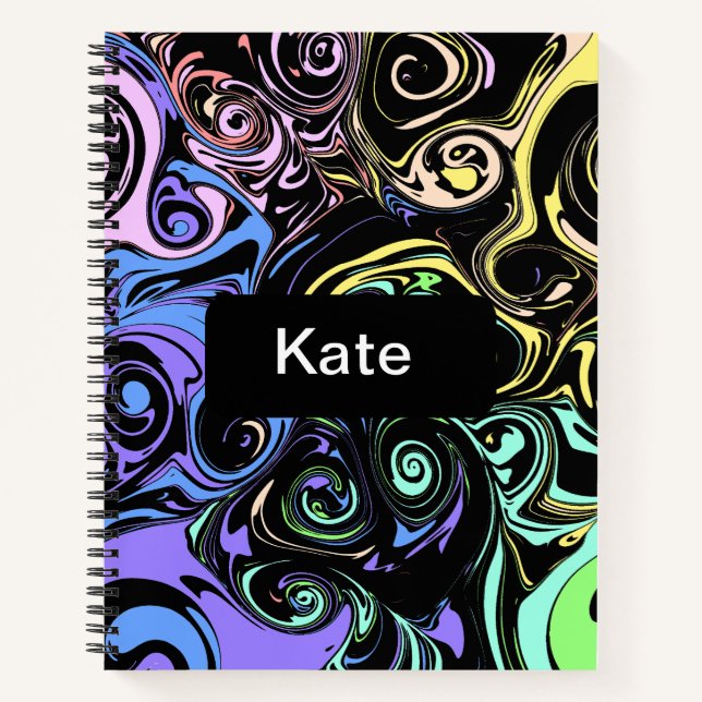 Abstract colorful swirls  notizbuch (Vorderseite)