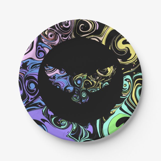 Abstract colorful swirls  pappteller (Vorderseite)