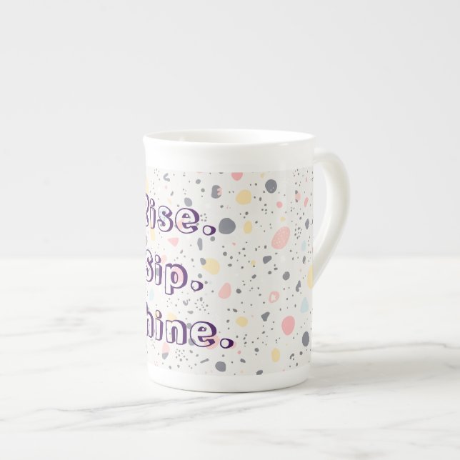 Abstract Confetti Mug – Modern High-Energy Pattern Prozellantasse (Vorderseite Rechts)