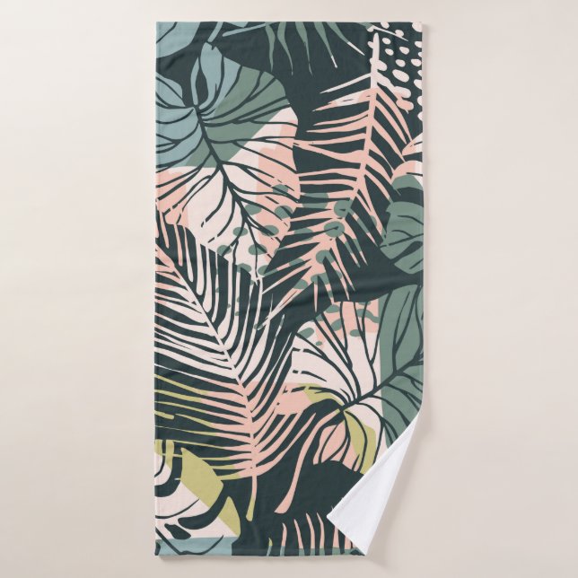 Abstract creative seamless pattern with tropical p (Serviette de bain)