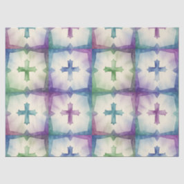 Abstract Cross pattern pretty watercolor faith  Seidenpapier
