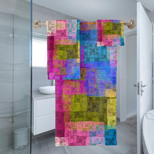Abstract cubes badhandtuch set