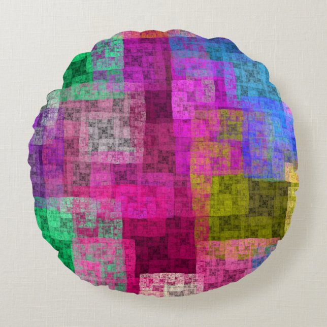 Abstract cubes rundes kissen (Vorderseite)