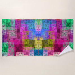 Abstract cubes strandtuch