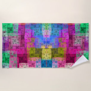 Abstract cubes strandtuch