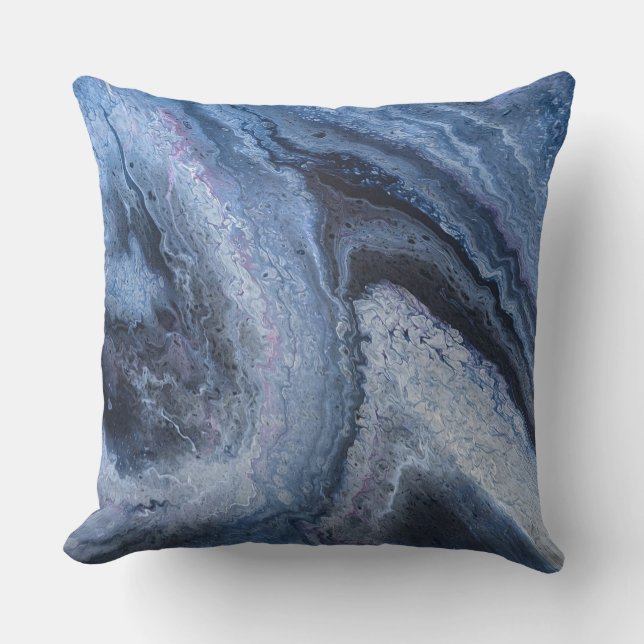 Abstract Deep Blue Marbled Clouds Kissen (Vorderseite)