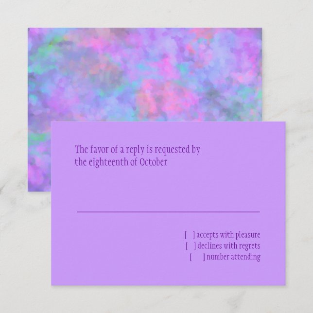 Abstract Design Bat Mitzvah UAWG RSVP Karte (Vorne/Hinten)