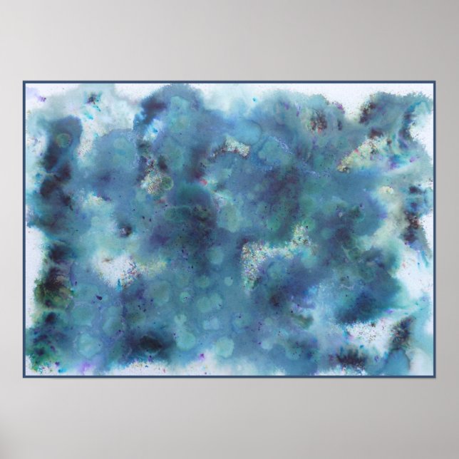 Abstract Design in Blue. Poster (Vorne)