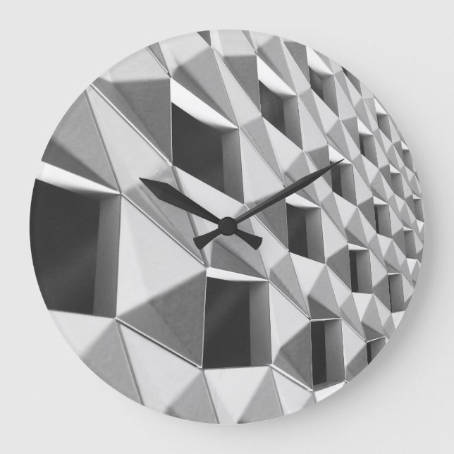 Abstract Diagonal Pattern Design Große Wanduhr (Vorderseite)