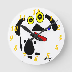 Abstract Dog Clock Runde Wanduhr