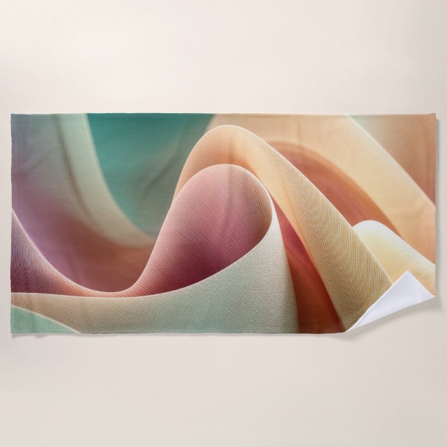 Abstract Drapery with Pastel Gradient Flow Strandtuch (Vorderseite)