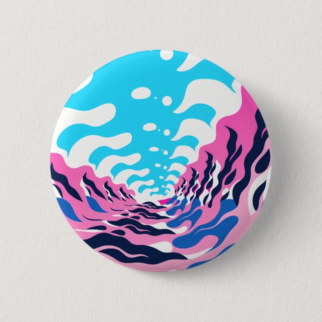 Abstract Dream Wave – Vibrant Surreal Flow Button (Vorderseite)