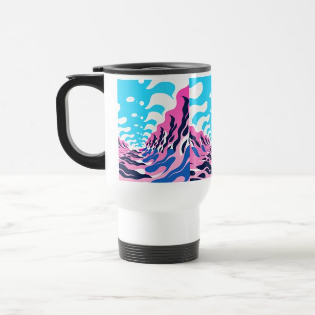 Abstract Dream Wave – Vibrant Surreal Flow Reisebecher (Links)