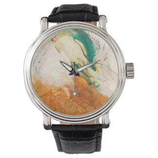 Abstract Earth Tones Marble Art Watch Armbanduhr
