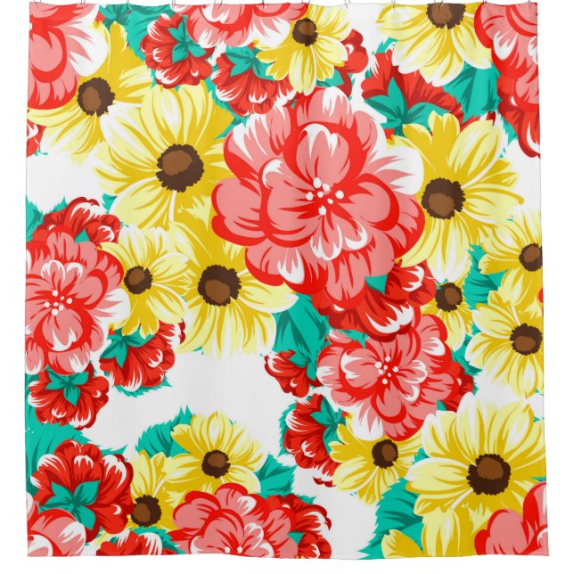Abstract elegance seamless pattern with floral bac duschvorhang (Vorderseite)