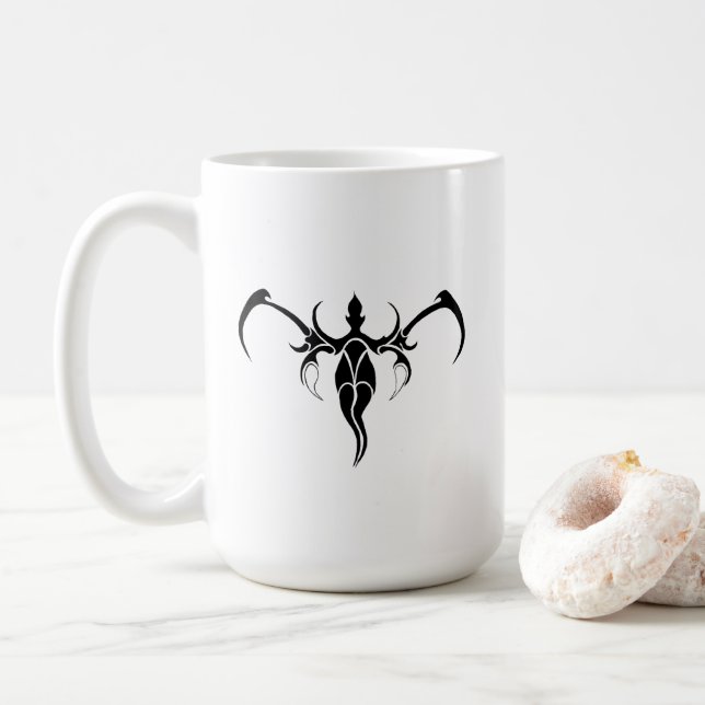Abstract Elephant black and white tribal design Kaffeetasse (Mit Donut)