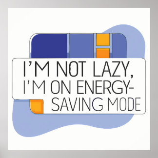 Abstract Energy Saving Mode with People Poster