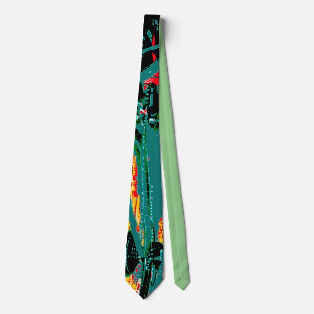 Abstract Expressionist Bicycle Parts Necktie Krawatte (Vorderseite)
