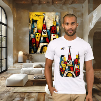 Abstract Expressionist Cityscape | Modern Urban Ar T-Shirt