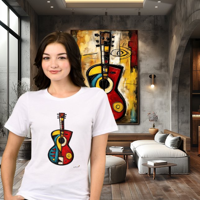 Abstract Expressionist Guitar Art – Modern Music T-Shirt (Von Creator hochgeladen)