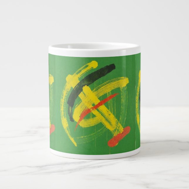 Abstract Expressionist Mark Making Fine Art Mug Jumbo-Tasse (Vorderseite)