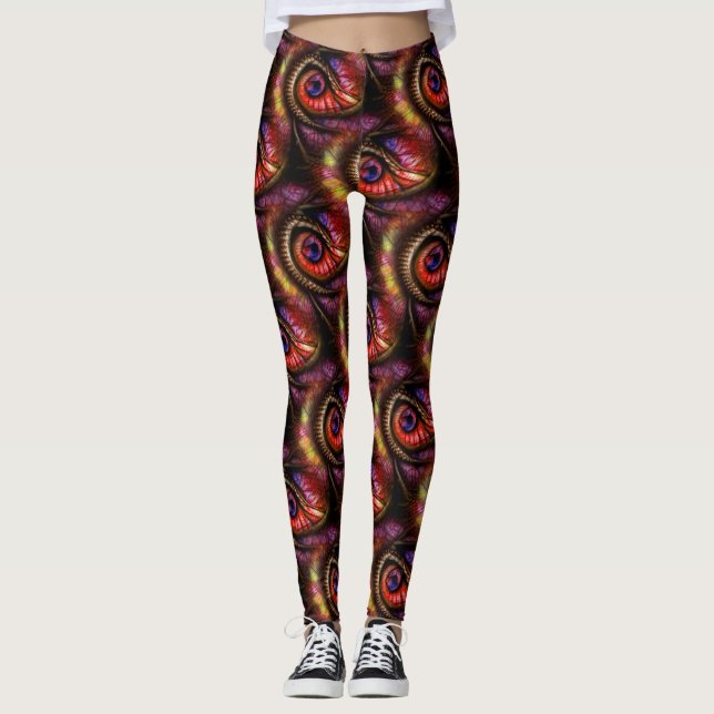 Abstract eyes in reds and purples leggings (Vorderseite)