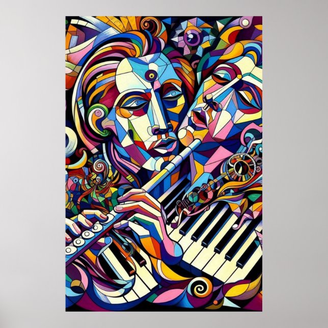 Abstract Faces and Instruments Poster (Vorne)