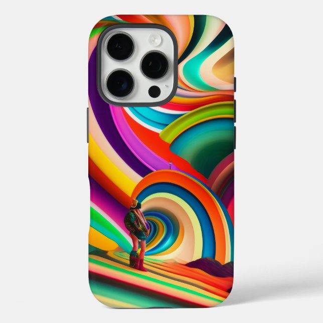 Abstract Festival-Inspired – Bonnaroo Modern Art iPhone 16 Pro Hülle (Rückseite)