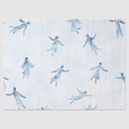 Abstract Floating Silhouettes Pattern Seidenpapier