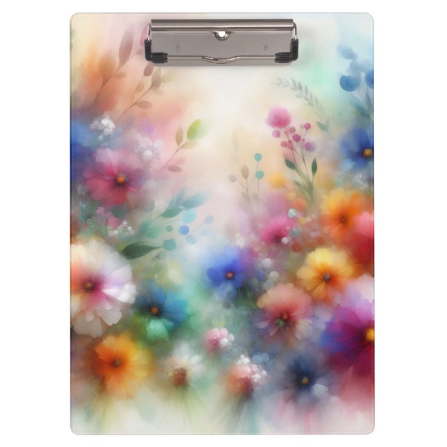 Abstract Floral in Watercolor Style Klemmbrett (Vorderseite)