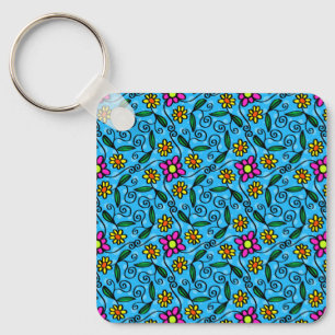 Abstract Floral Keychain Schlüsselanhänger
