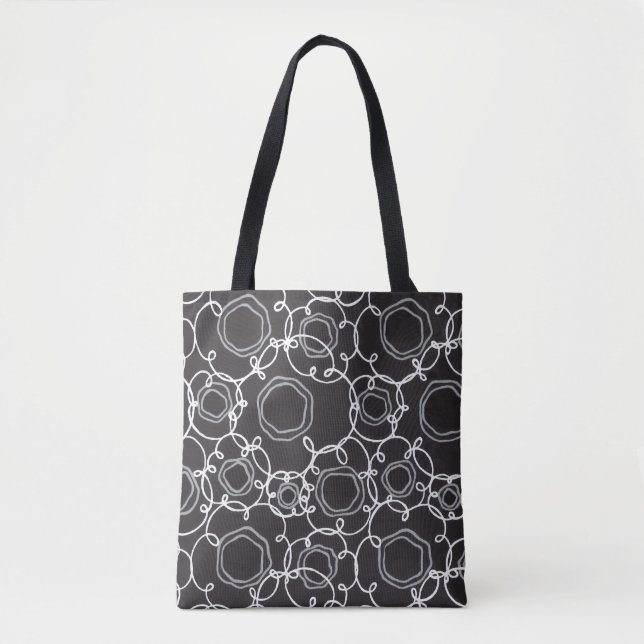 Abstract Floral Matrix (Charcoal) Fine Art Tasche (Vorderseite)