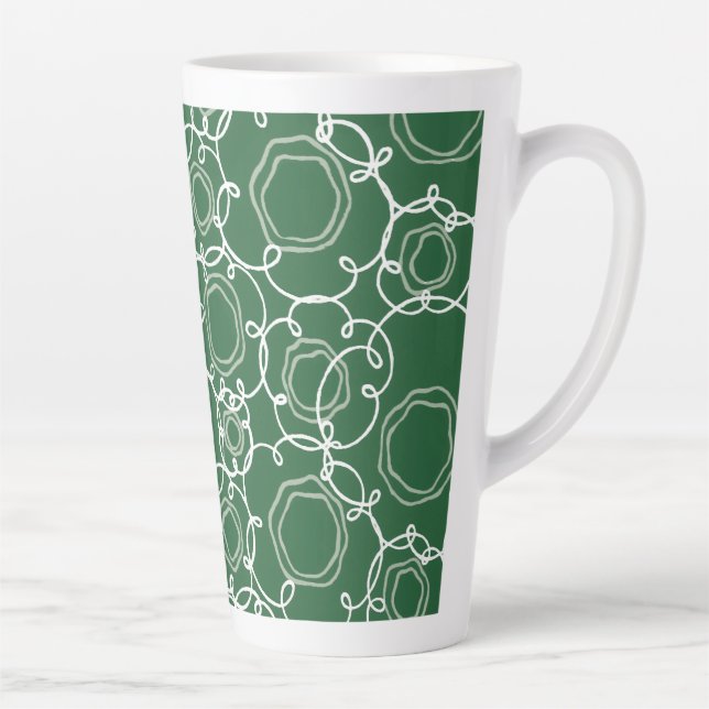 Abstract Floral Matrix (Dark Green) Fine Art Milchtasse (Rechts)