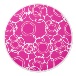 Abstract Floral Matrix (Hot Pink) Fine Art Keramikknauf