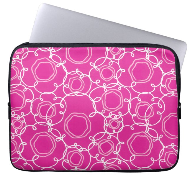 Abstract Floral Matrix (Hot Pink) Fine Art Laptopschutzhülle (Vorderseite)