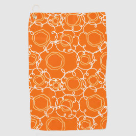 Abstract Floral Matrix (Orange) Fine Art Golfhandtuch