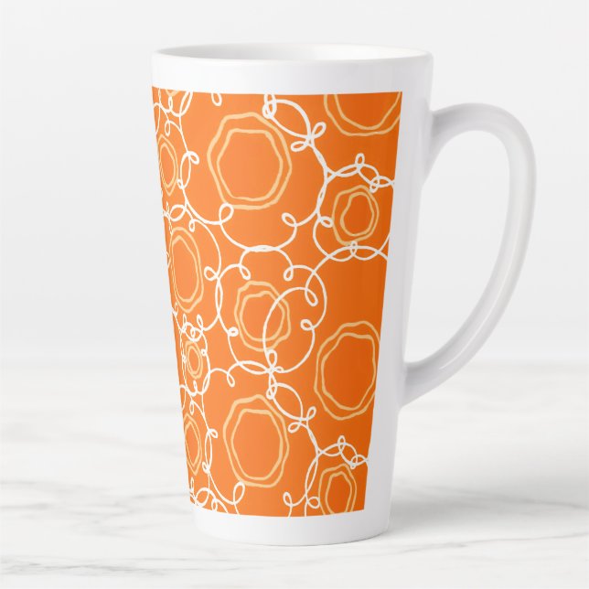 Abstract Floral Matrix (Orange) Fine Art Milchtasse (Rechts)