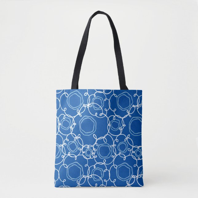 Abstract Floral Matrix (Royal Blue) Fine Art Tasche (Vorderseite)