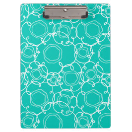 Abstract Floral Matrix (Teal) Fine Art Klemmbrett