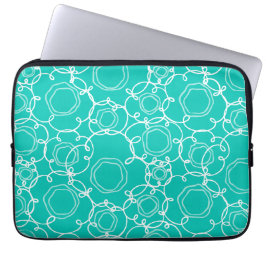 Abstract Floral Matrix (Teal) Fine Art Laptopschutzhülle