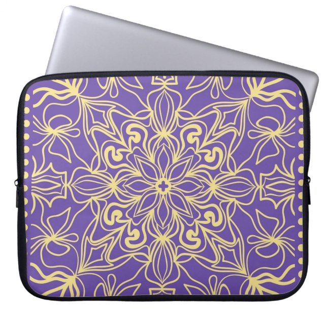 Abstract floral pattern. geometry, mandala design  laptopschutzhülle (Vorderseite)