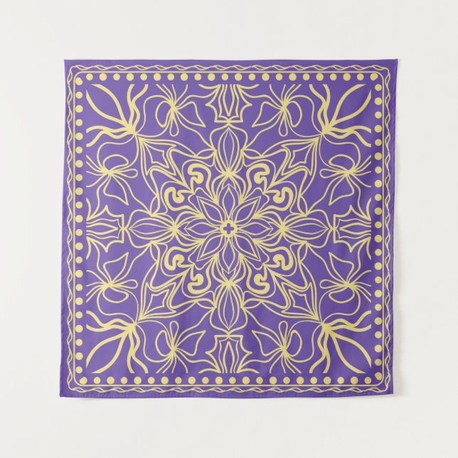 Abstract floral pattern. geometry, mandala design  wandteppich (Vorderseite)